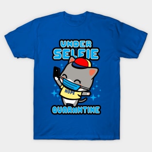 Funny Original Kawaii Selfie Cat Addict Cartoon Gift For Cat Lovers T-Shirt